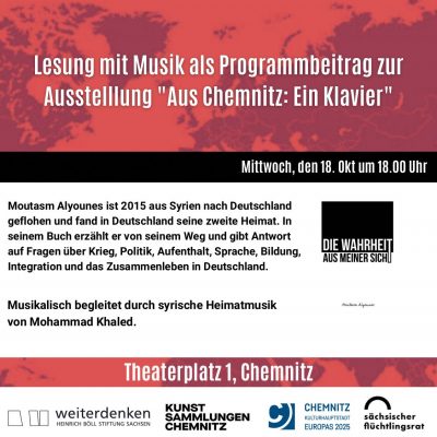 Lesung mit Musik, Programmbegleitung "Aus Chemnitz: Ein Klavier"
