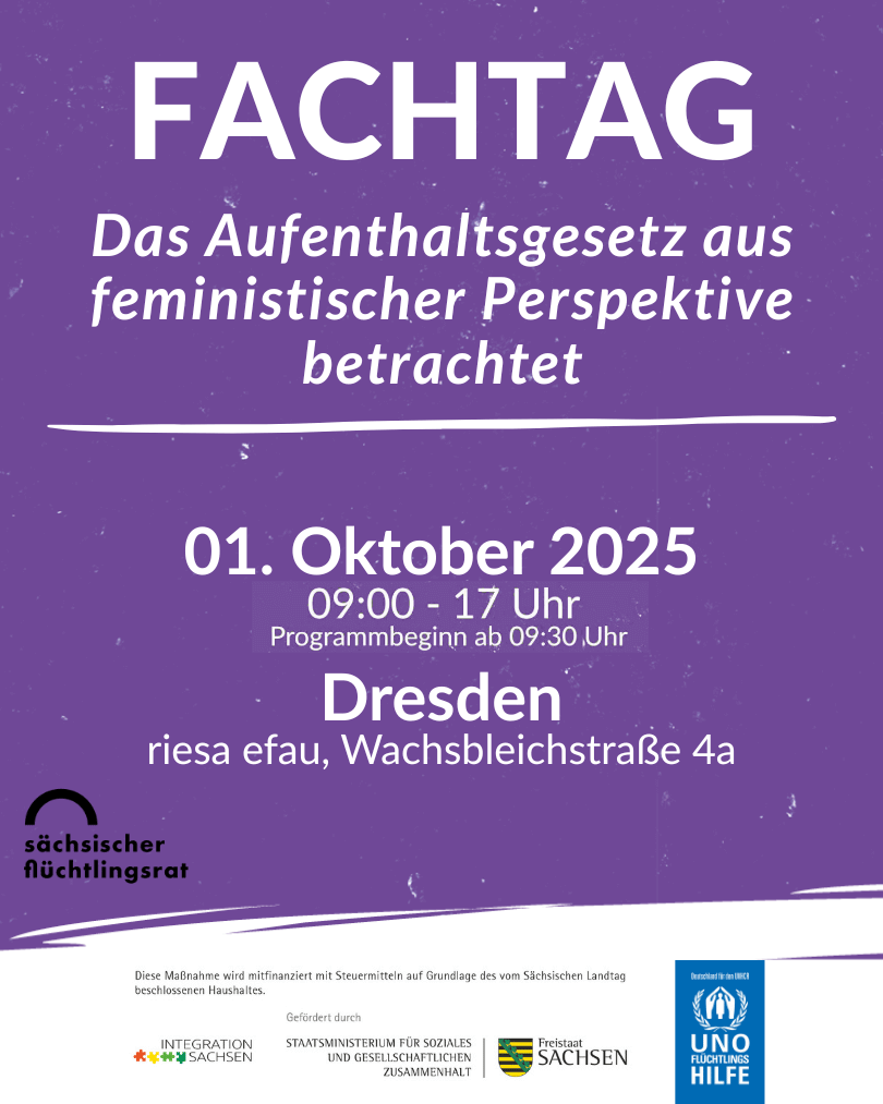 Ausgebucht - Fachtag „Das Aufenthaltsgesetz aus feministischer Perspektive betrachtet“