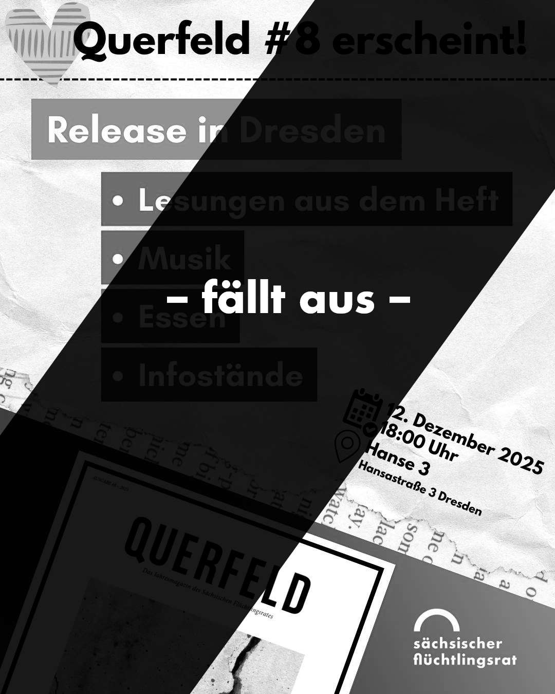 – fällt aus – Querfeld Lesung