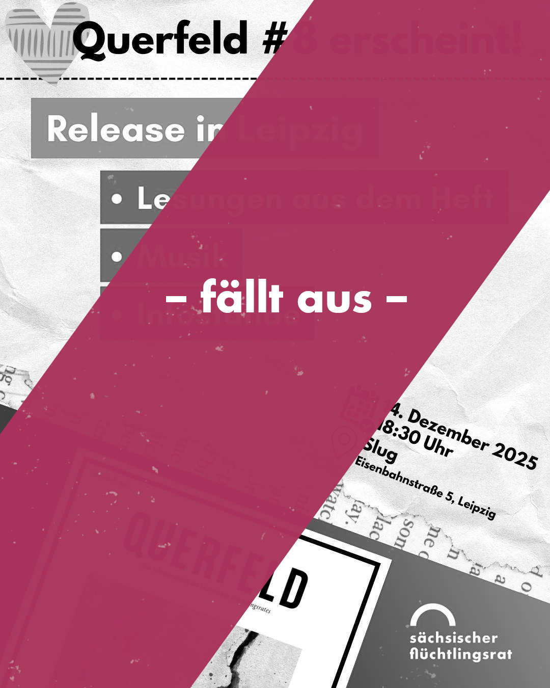– fällt aus – Querfeld Lesung